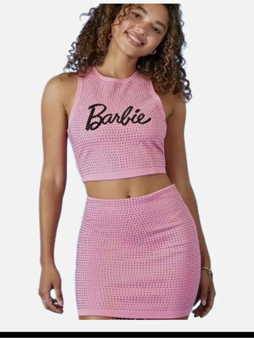Forever 21 Barbie Pink skirt set nwt
